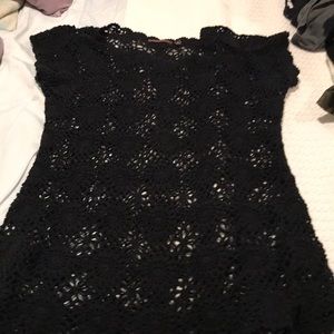 Short sleeve crochet sweater